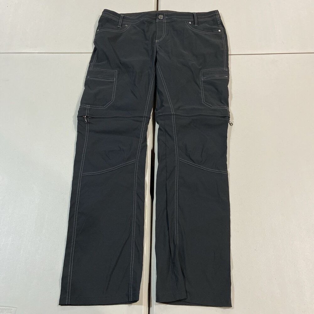 Kuhl Kliffside Hiking Pants Women’s 16 Reg Black Cargo Convertible Zip Off